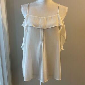Under Skies White Ruffled Blouse